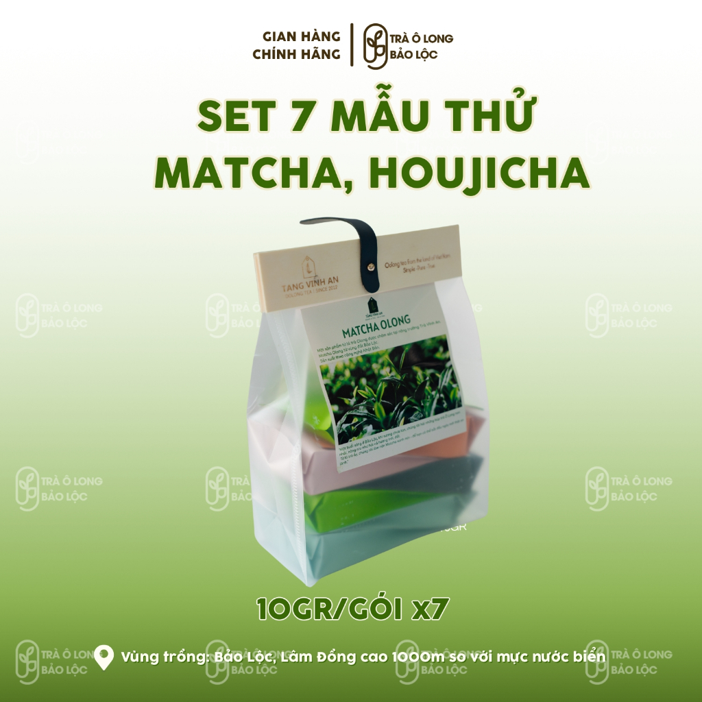 Set 7 mẫu thử Bột Matcha - Matcha Lài và Houjicha - Matcha và Bột Trà Rang - 7 gói 10gr