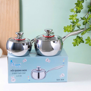 [Quánh inox 3 đáy, quánh đúc nắp kính Lion Baby va Máy tiệt Trùng