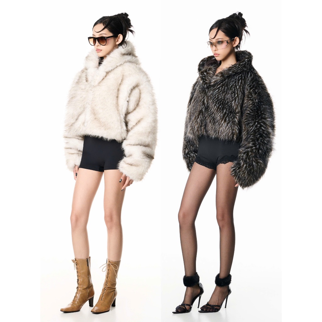 UST Faux Fur Coat Jacket - Áo khoác lông