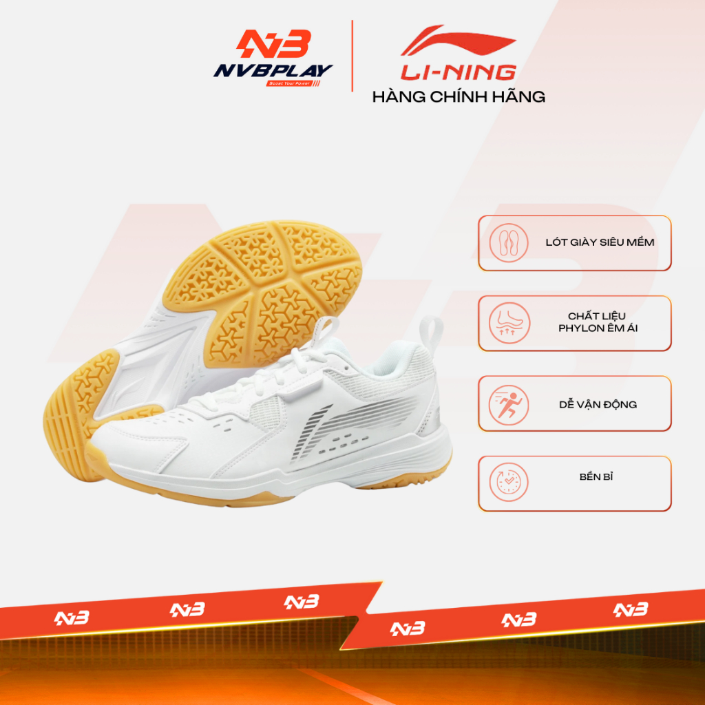 Giày Thể Thao Li-Ning AYTT001-5 Trắng - Nhẹ, Êm, Bám Chân - Hàng Chính Hãng