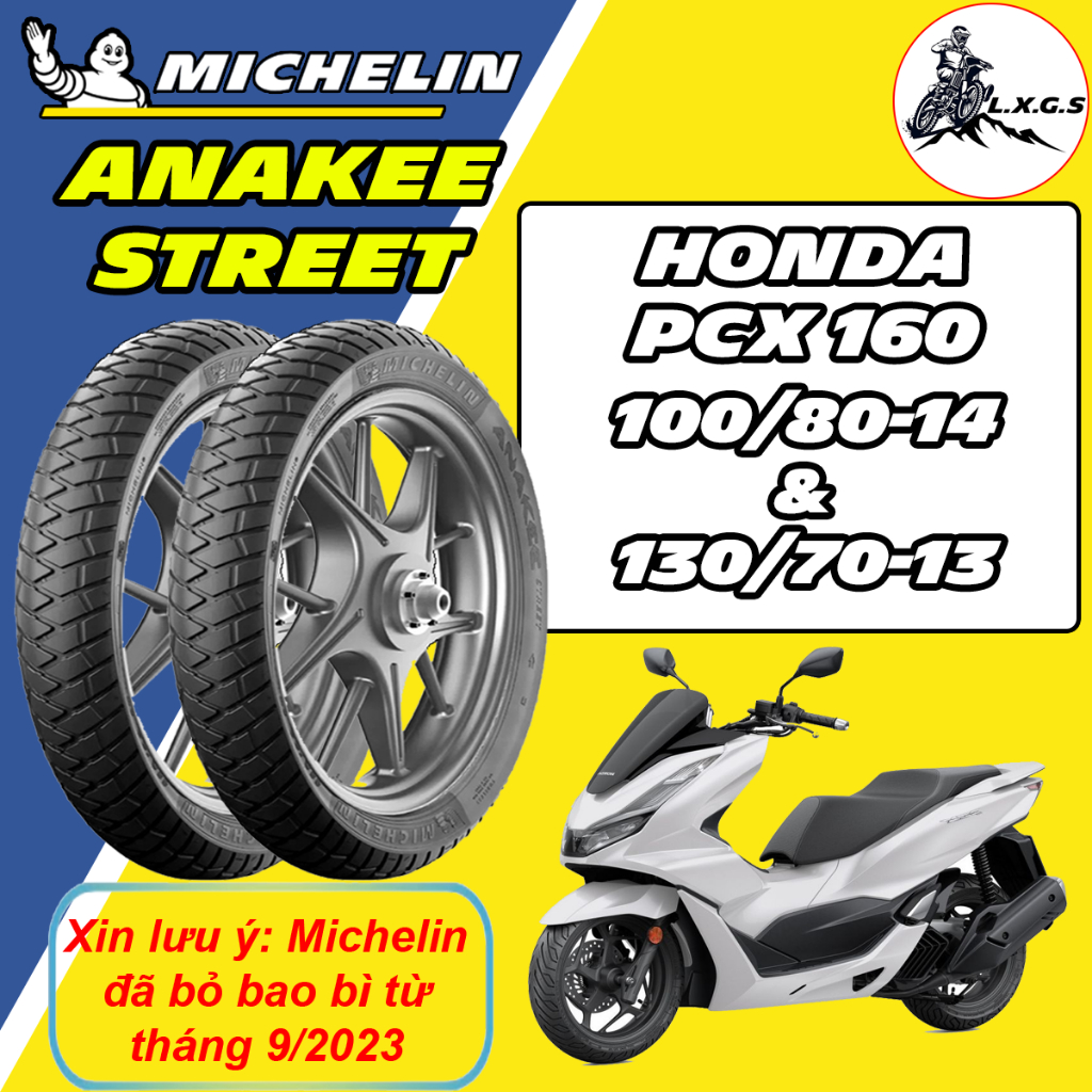 (ANAKEE STREET - PCX 160) Vỏ lốp xe Michelin Anakee Street size 100/80-14 và 130/70-13