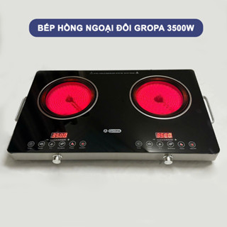 [BÁN CHẠY] Bếp Hồng Ngoại Đôi MI-GROPA, Bếp Điện Từ Hồng Ngoại Đa Năng 3500W Không Kén Nồi Tiết Kiệm Điện, An Toàn