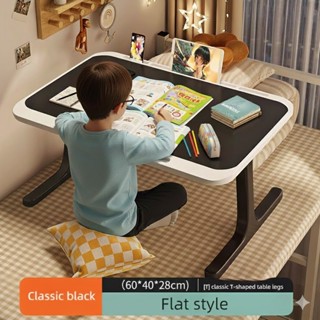 Bàn học gấp gọn cho bé ngồi bệt đa năng thông minh Huwinco khung nhựa mặt gỗ chắc chắn, có khay để bút tiện lợi 2 màu đe