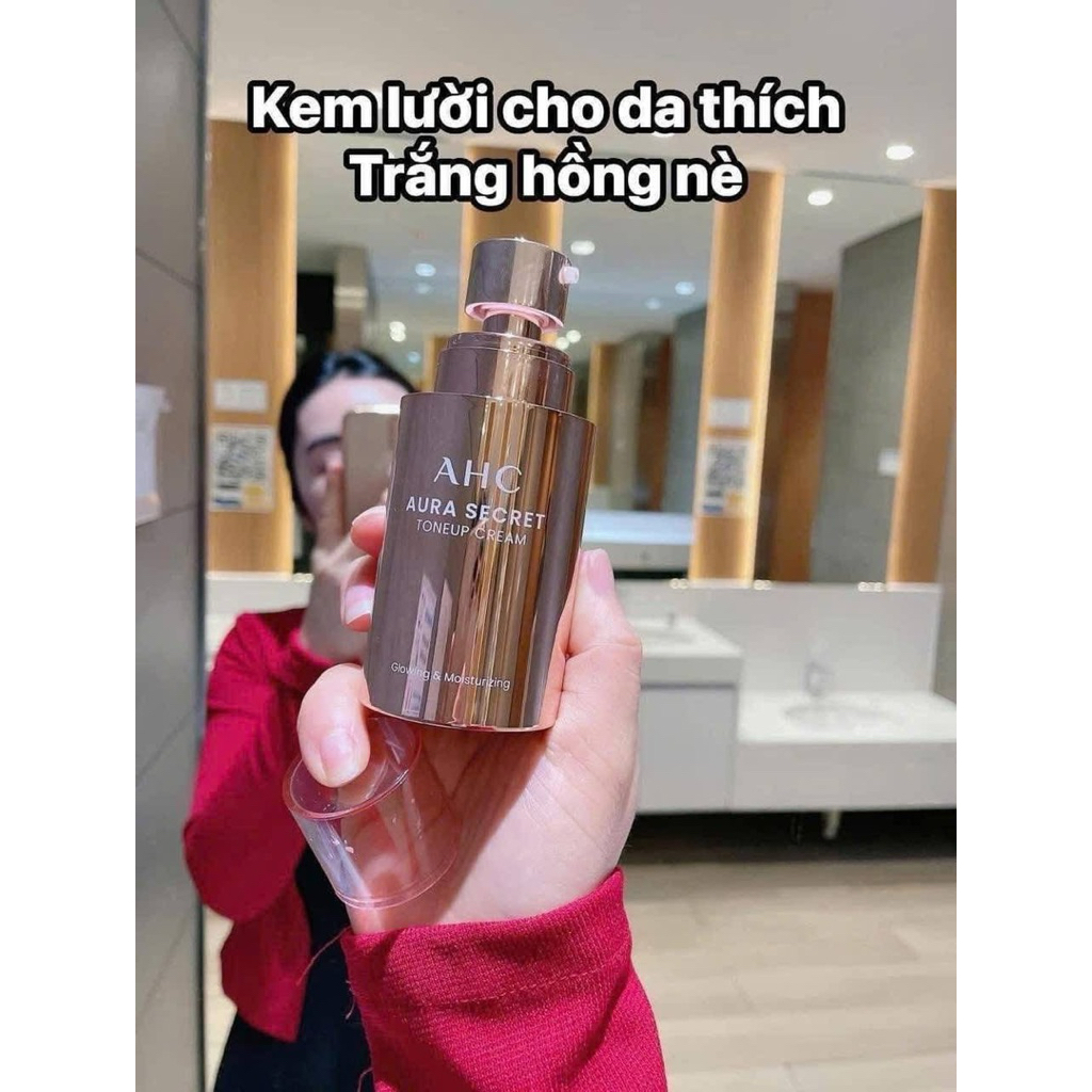Kem Dưỡng Trắng Nâng Tông Da AHC Aura Secret Tone Up Cream 50ml, Kem Lười Nâng Tone AHC