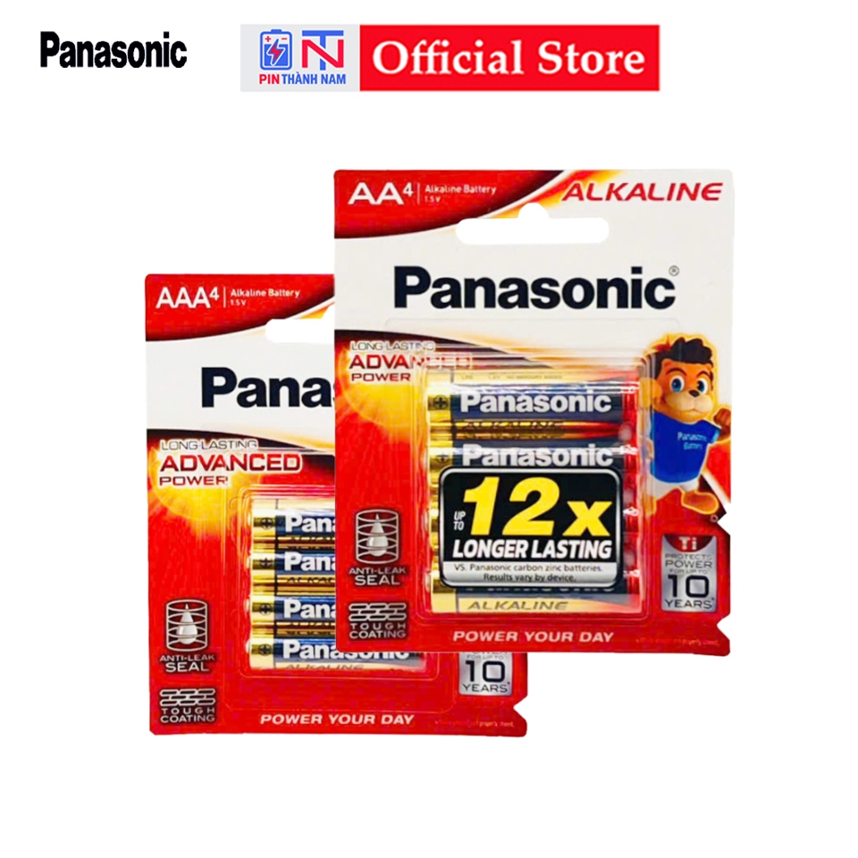Vỉ 4 Pin Aa / Aaa Panasonic Alkaline Cao Cấp Siêu Bền - Hàng Chính Hãng