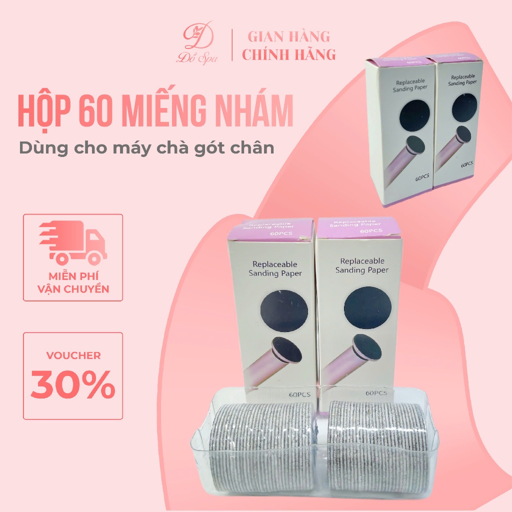 Hộp 60 miếng chà gót chân , miếng nhám chà gót