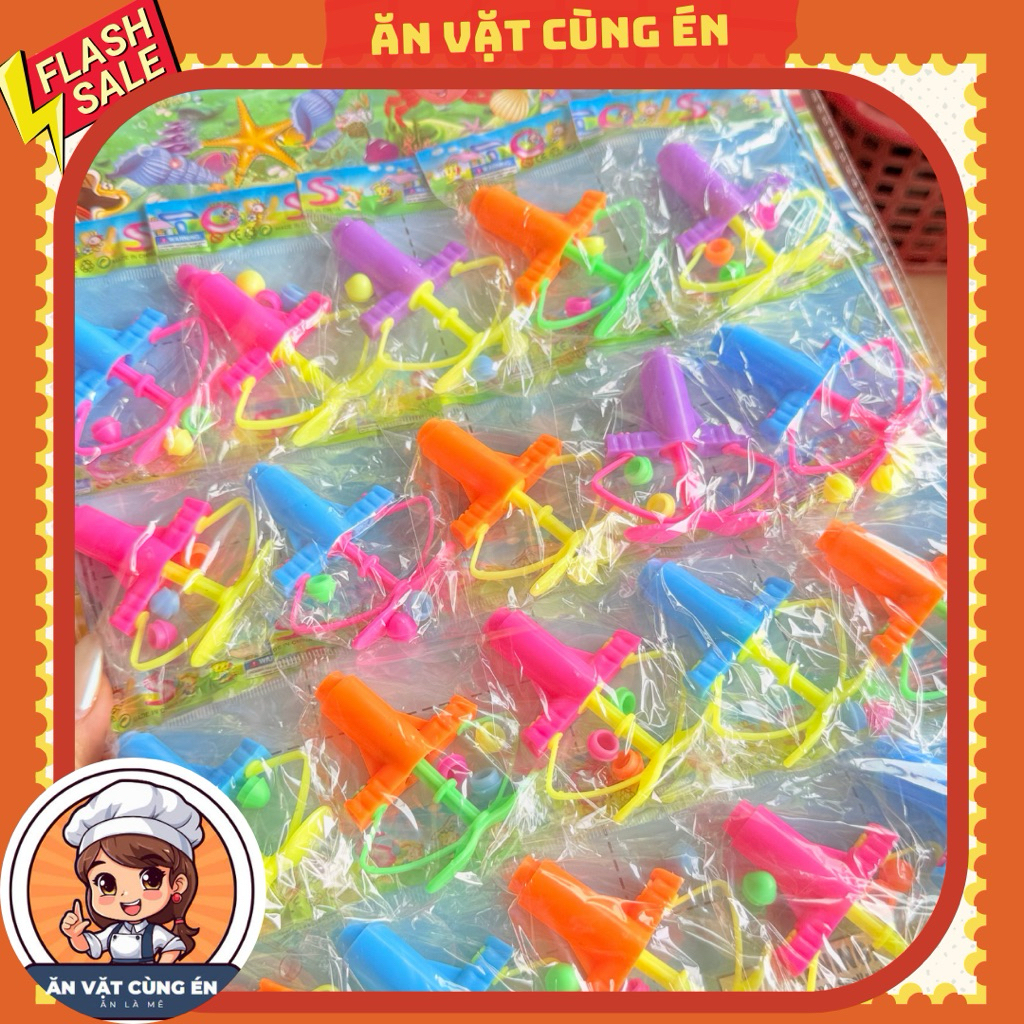 Vỉ 20 cái đồ chơi phóng đầu tên lửa, đầu phóng bi nhựa loại nhỏ, nỏ bắn mẫu mới