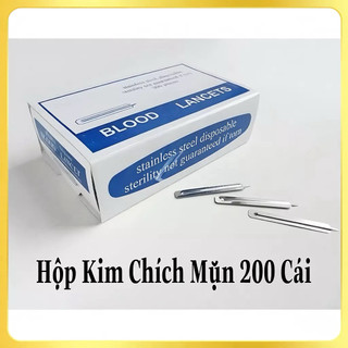 Kim Chích Mụn, Chích Máu, Kim Lá Lúa Blood Lancets Hộp 200 Chiếc An Toàn Tiện Lợi Loại 1 Chính Hãng