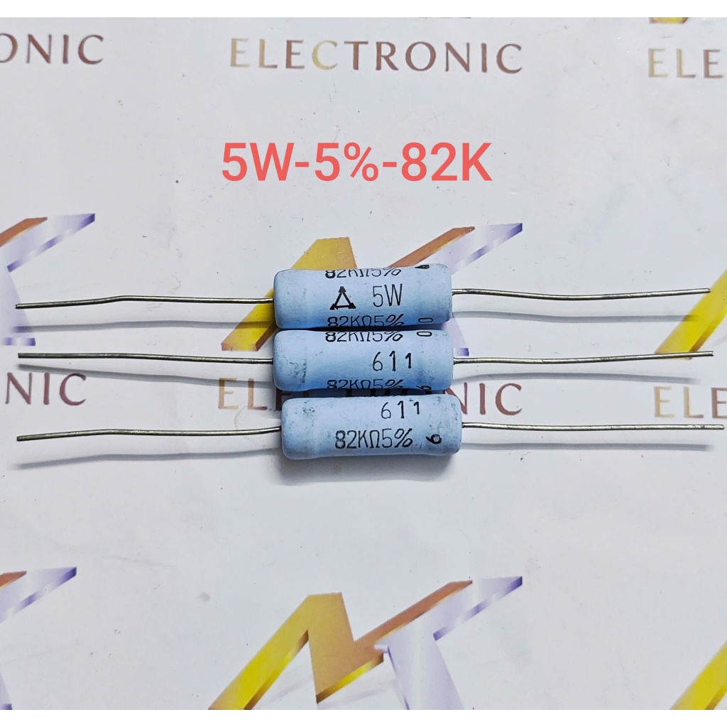 Điện trở 5W 82K 82K5W sai số 5% điện chở màng Carbon 5W 82K Chuyên dùng cho âm thanh (con)