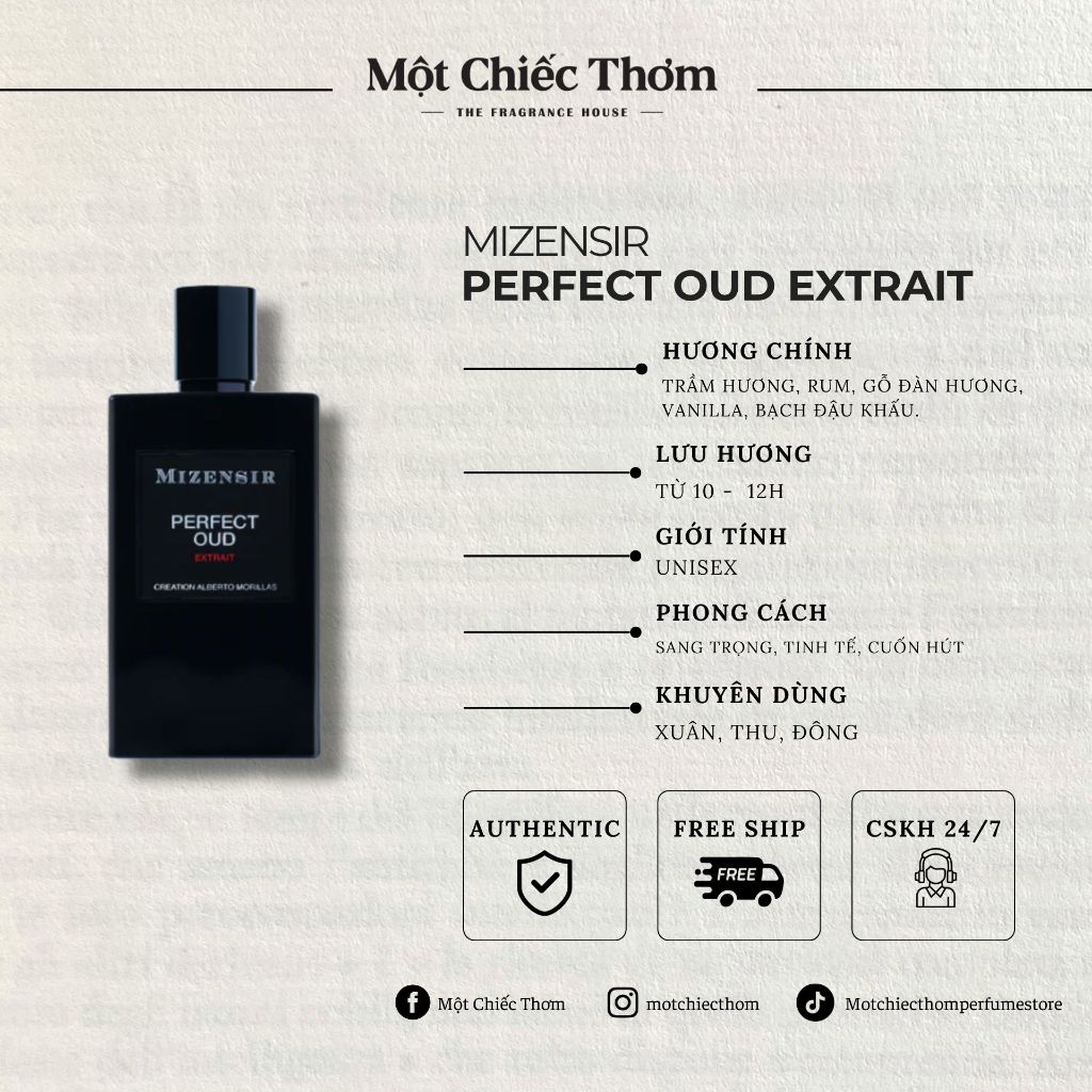 Perfect Oud Extrait - Nước hoa chiết 10ml/20ml/30ml