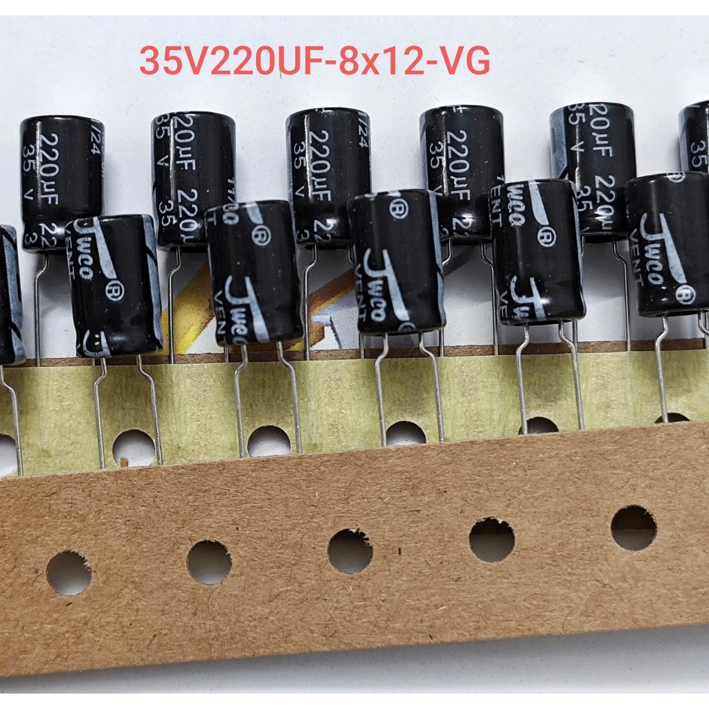 ( Combo 10 con ) Tụ hóa 35V220UF 35V 220UF 220UF35V 8x12mm vỉ giấy (combo)
