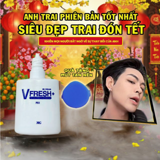  Kem nền nam V-FRESH PLUS: Nâng tone kiềm dầu che khuyết điểm cấp ẩm trẻ hóa da kháng nước 