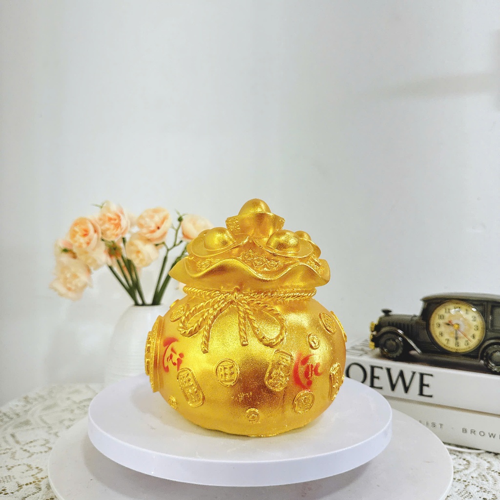 Heo đất TÚI TIỀN VÀNG ĐỒNG size NHỎ, Heo đất tiết kiệm xinh xắn - Heo Đất Mẹ Beer  HĐMB19