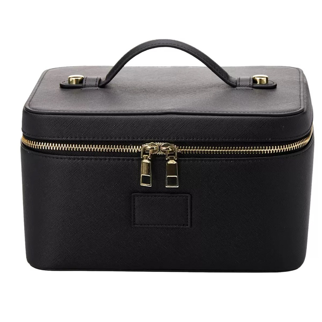 (SẴN VANITYCASE CC Cứng Đứng Form )Túi Đựng Mỹ Phẩm Đa Năng Da Cứng Cao Cấp Chống Thấm Nước ĐaNăng-Lót da cứng chia ngăn