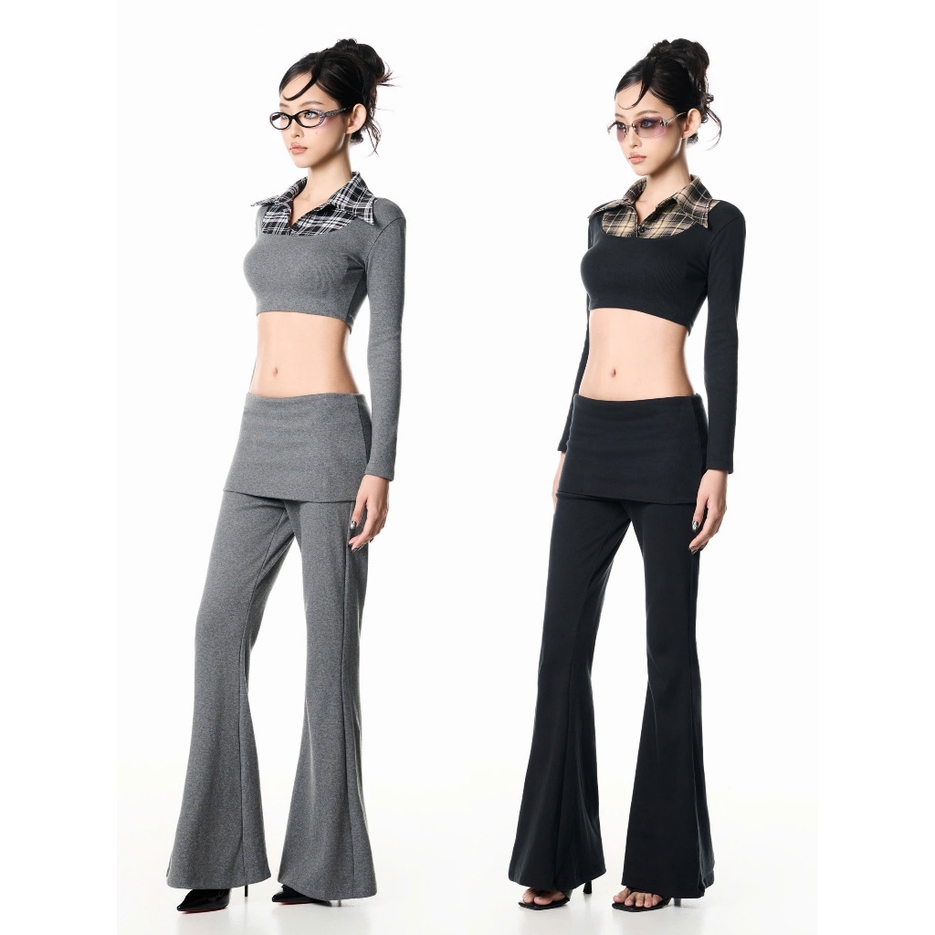 URBAN SHIFT - Ust Noir Set (Crop Top & Flare Pants) - Áo Croptop và quần ống loe
