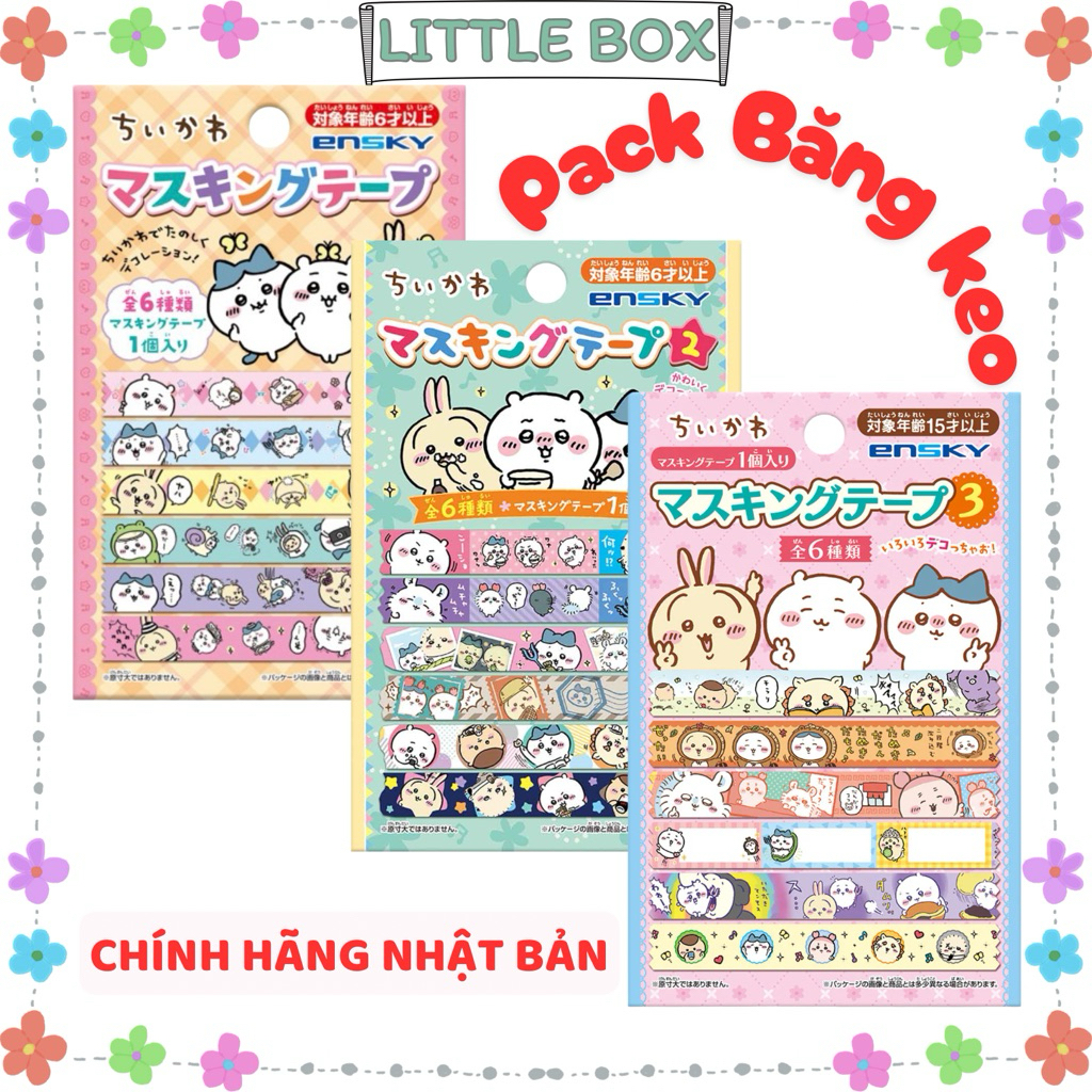 [Chính hãng Nhật] Pack băng keo trang trí nhân phẩm Chiikawa Chính hãng Nhật Bản