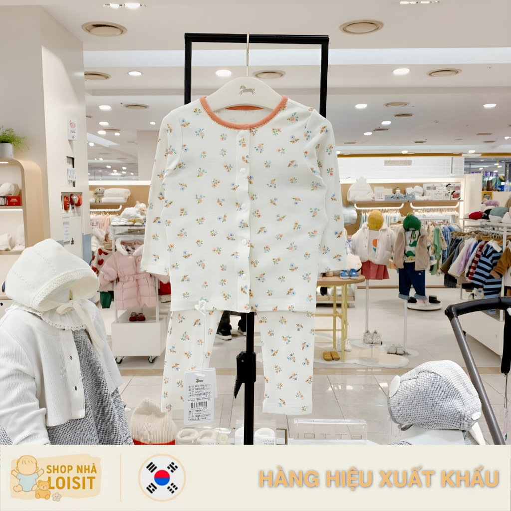 [Size 80-100] [Thay Cúc] Bộ Mặc Nhà Dài Tay Bé Gái Ettoi Họa Tiết Hoa Nhí, Chất Cotton Mỏng Mềm