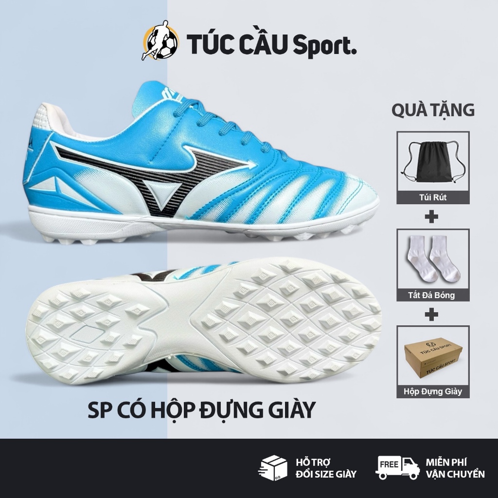 Giày Đá Bóng Mizuno Neo 4 Pro Đế Đệm EVA Êm Ái, Bám Sân Tốt, Khâu Full Đế (Tặng kèm: Tất + Túi rút +