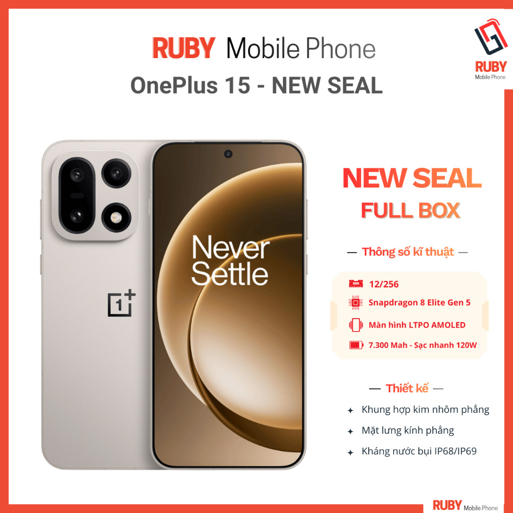 NEW SEAL FULLBOX - Điện thoại ONEPLUS 15 - 12/256, Snapdragon 8 Elite Gen 5, mới nhất 2025