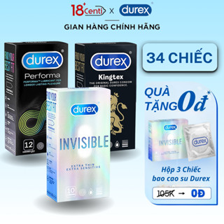  Combo bao cao su bán chạy nhất thương hiệu Durex Siêu mỏng Kéo dài thời gian Ôm sát Gân Gai - 18Centi 