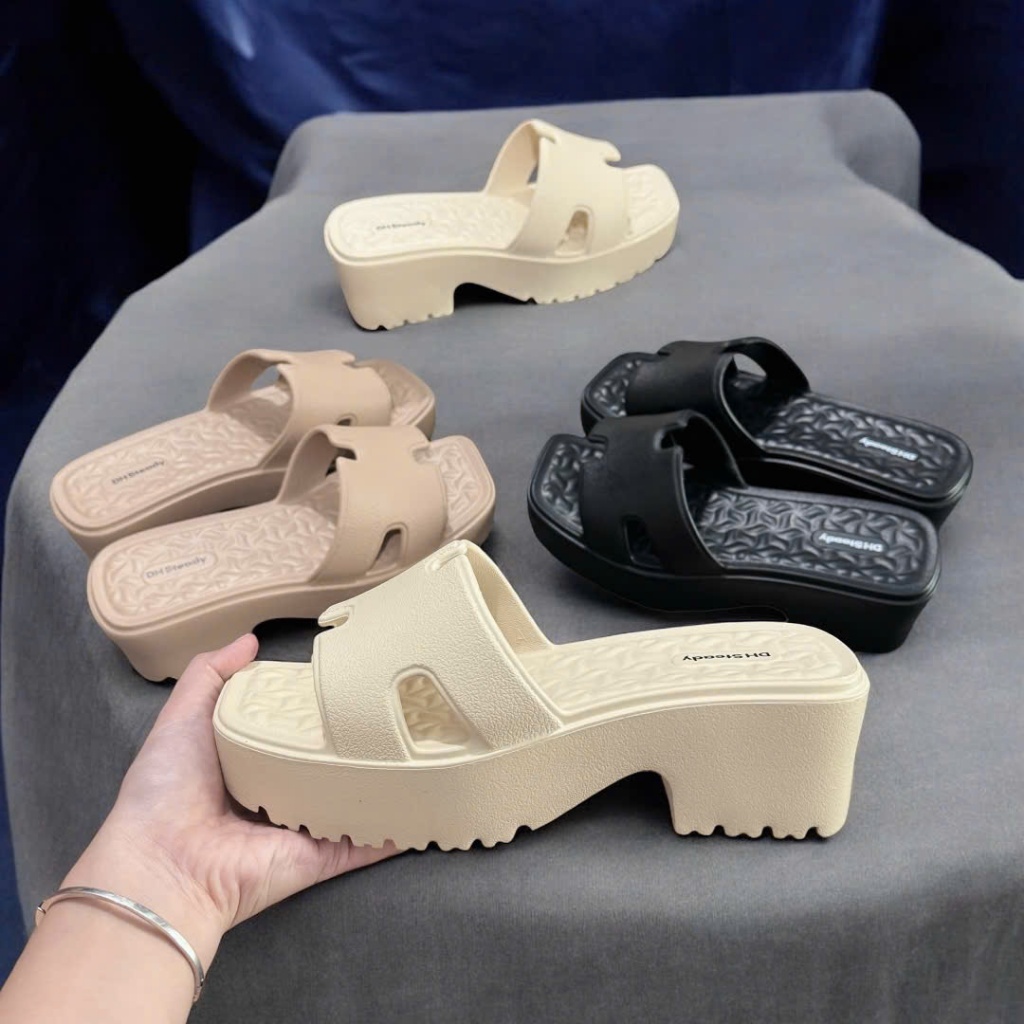 Dép bán mì nữ cao 5cm chất liệu EVA cao cấp Thoáng khí đế răng cưa chống chơn trượt ( ĐẾ RĂNG CƯA )