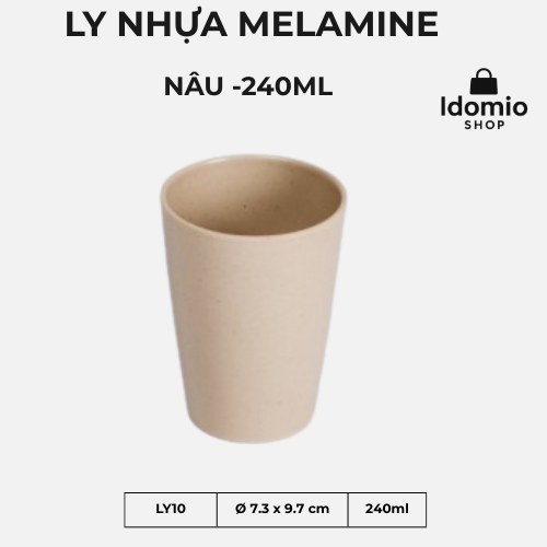 Combo 5, Combo 10 Ly Nhựa Melamine Màu Nâu -LY10
