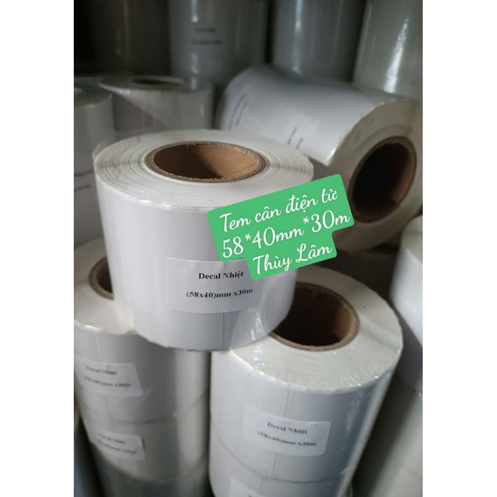 Giấy in tem cân điện tử 58*40mm - cuộn 30m
