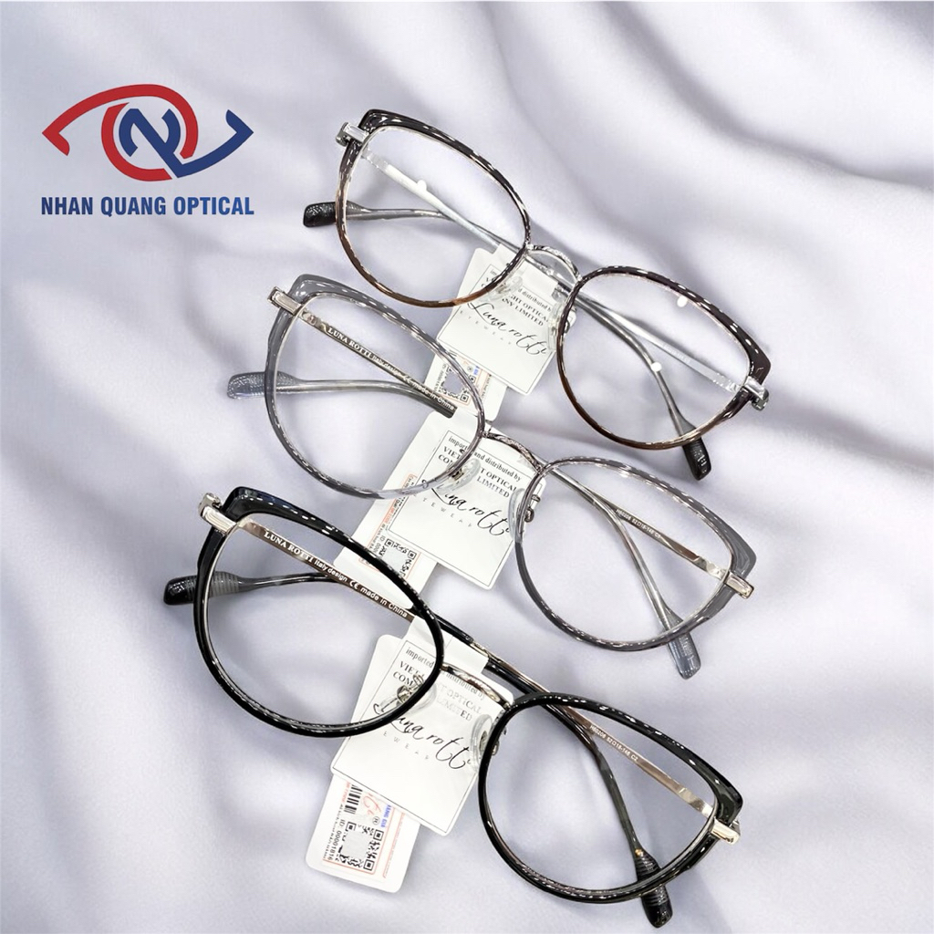 Gọng kính mèo viền nhựa càng titanium Luna Rotti H60208