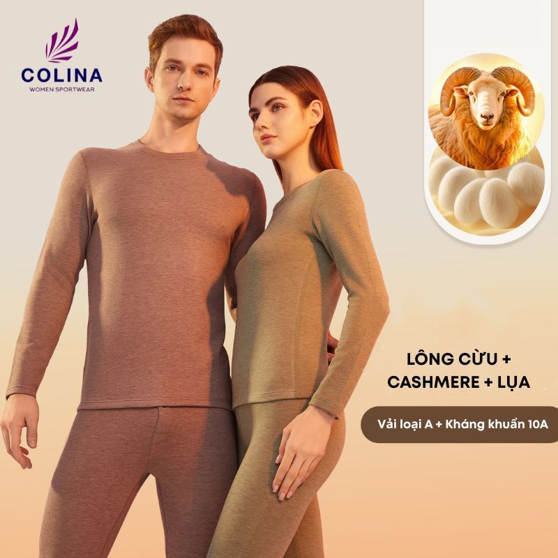Áo giữ nhiệt nữ kèm quần giữ nhiệt cao cấp, set đồ giữ nhiệt lông cừu, bộ đồ mặc nhà ấm áp mềm mại C