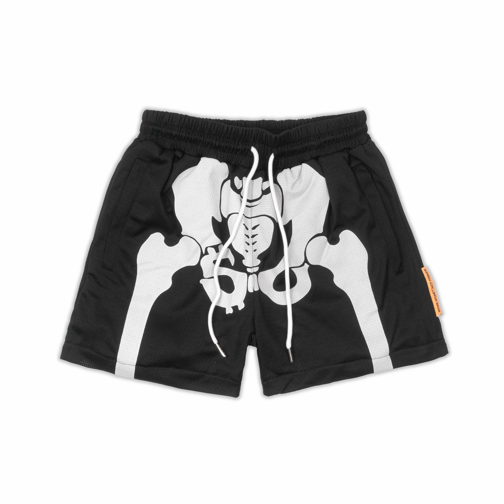 [SMAKER] Quần đùi nam kiểu thể thao, quần short vải lưới mesh cao cấp-SKELETON MESH SHORTS IN BLACK