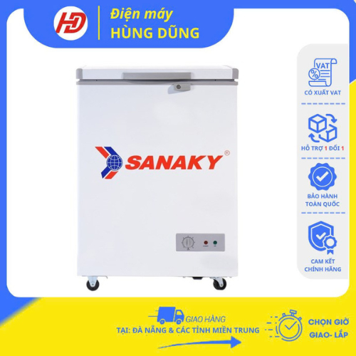 [ SHIP HOẢ TỐC ĐÀ NẴNG , HUẾ ]Tủ Đông mini Sanaky 100 lít VH162HY2 / VH-1599HYK cánh kính cường lực
