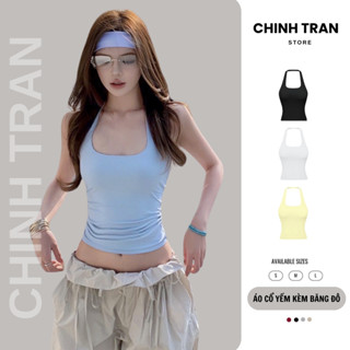   TẶNG KÈM BĂNG ĐÔ  Áo Cổ Yếm Ôm Body Quyến Rũ Năng Động Nhiều Màu - Chinh Trần Store 