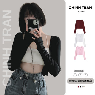   DEAL MỞ BÁN  Áo Khoác Cardigan Basic Hàn Quốc Dáng Ngắn Ôm Body Thun Cotton Nhiều Màu Nữ Tính - Chinh Trần Store 
