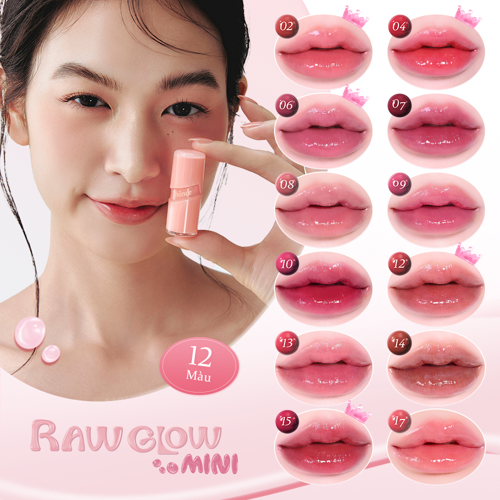 [Mini] Son gel tint căng bóng tự nhiên hince Raw Glow Gel Tint Mini