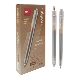    Combo 2 Cây   Bút gel Deli EG118 viết gel pen màu nâu DELI G118 