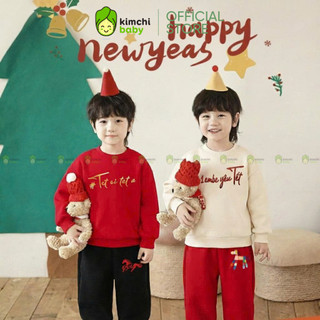   FORM TO  Bộ Nỉ Bông Cao Cấp Dày Mịn Ấm Cho Bé Trai Bé Gái Mặc Tết 2026 KIMCHIBABY Phiên Bản Giới Hạn KD504 