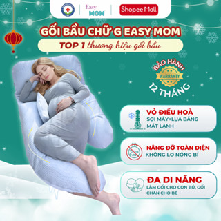  Gối Bầu Chữ G Vỏ Điều Hòa Easy MOM mát lạnh thoáng khí cho mẹ bầu ôm kê bụng ngủ ngon không nóng 
