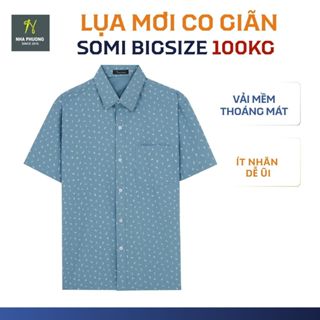  Áo sơ mi nam ngắn tay trung niên vải lụa co giãn mềm bề mặt mịn siêu form rộng classic ATK15 