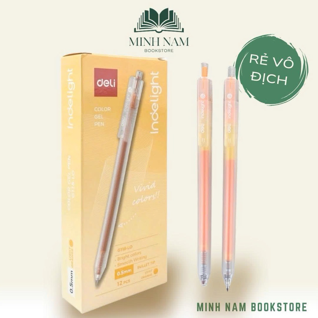 [Combo 2 Cây] Bút gel mực cam Deli EG118 viết gel pen DELI G118