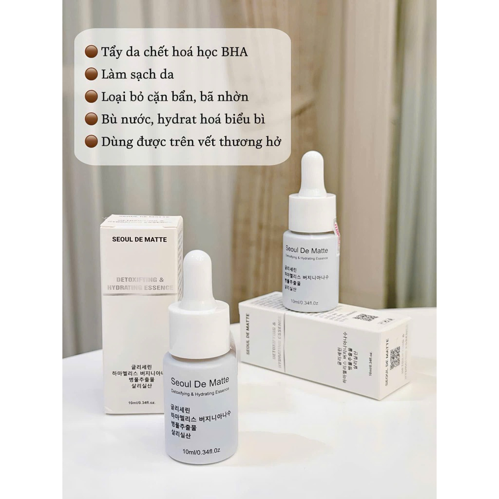(Tặng Mặt nạ b5 kr.lab EGF)Serum detox thải độc seoul de matte 10ml cấp ẩm,giảm dầu mụn,hỗ trợ phục 