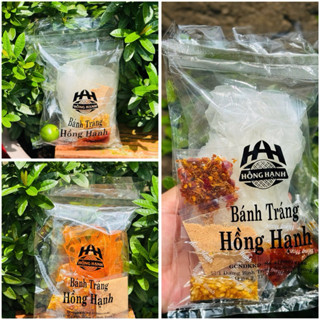  Combo sỉ 10 Bịch Bánh Tráng Hồng Hạnh Tỏi Khô Bò Trộn Sate Tắc   sate muối nhuyễn tắc khô bò vụn dầu tỏi phi   