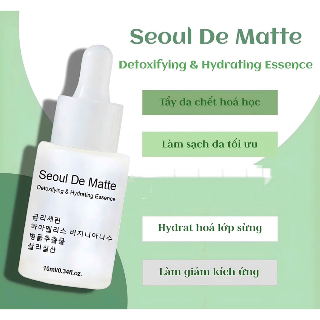 (Tặng nạ kr.lab EGFcomplex)Serum detox thải độc seoul de matte 10ml detox giảm đâu thừa, bã nhờn,mụn