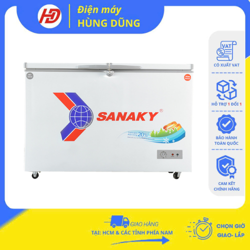 [ SHIP HOẢ TỐC 2H TẠI HCM ]Tủ đông 2 ngăn 2 cánh mở Sanaky VH 3699W1- Chính hãng BH-24 tháng