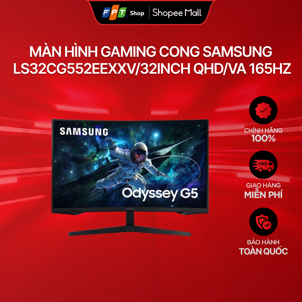 Màn hình Gaming cong Samsung LS32CG552EEXXV/32inch QHD (2560x1440)/VA 165Hz