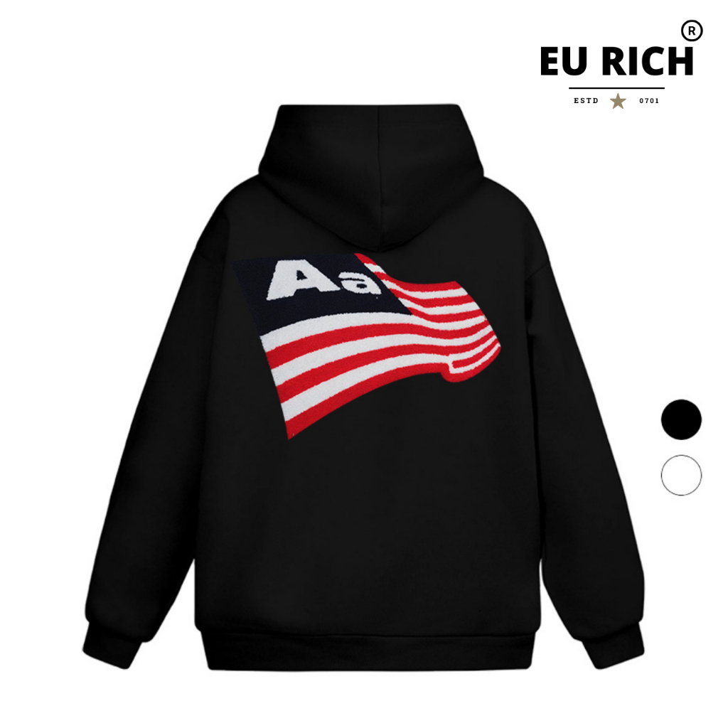 Áo Hoodie Eu Rich Premium Nỉ Aastu Aa Flag Wave Graphic