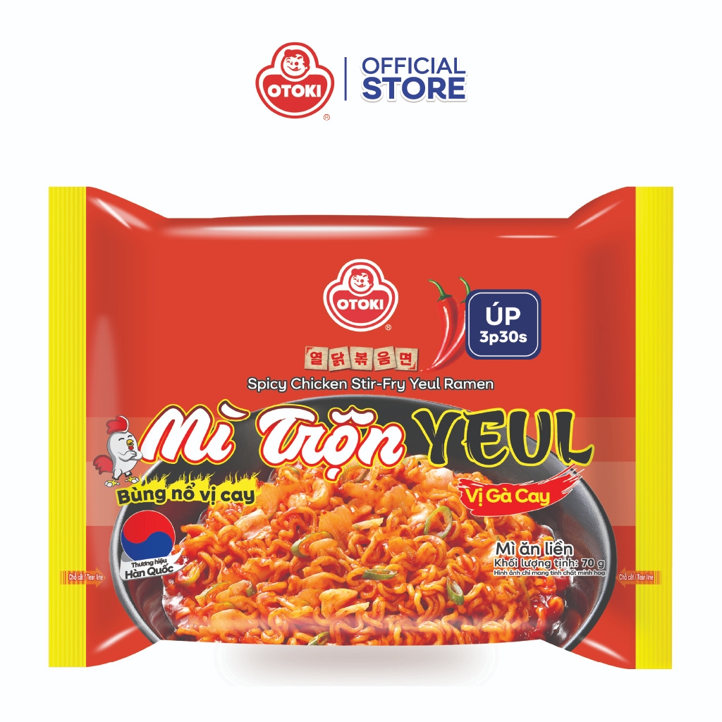 Combo 10 Gói Mì Ăn Liền - Mì Trộn Yeul Vị Gà Cay Otoki 70g