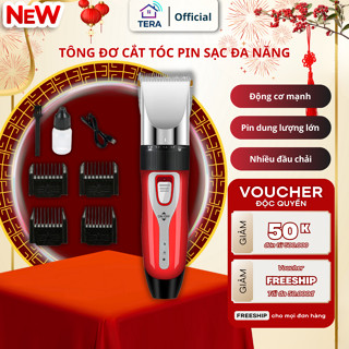 Tông đơ cắt tóc cầm tay kèm phụ kiện, pin sạc đa năng chuyên nghiệp, cắt tóc cho người lớn và trẻ em