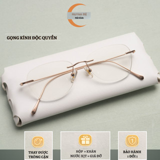  Gọng kính Huynh Đệ  Nữ – Không viền Titan thanh lịch mắt mèo phong cách công sở DKV3 