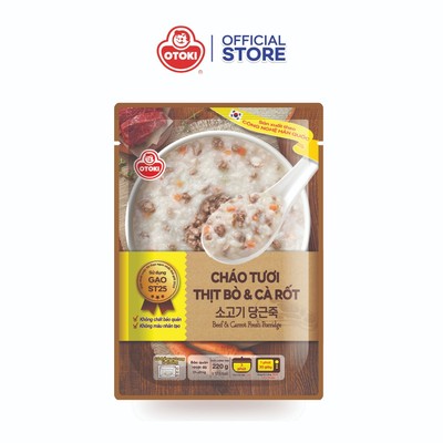 Cháo tươi thịt bò và cà rốt Otoki 220g