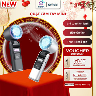 (XẢ HÀNG) Quạt cầm tay mini tích hợp sò lạnh, 100 cấp gió mát, động cơ Turbo gió siêu mạnh